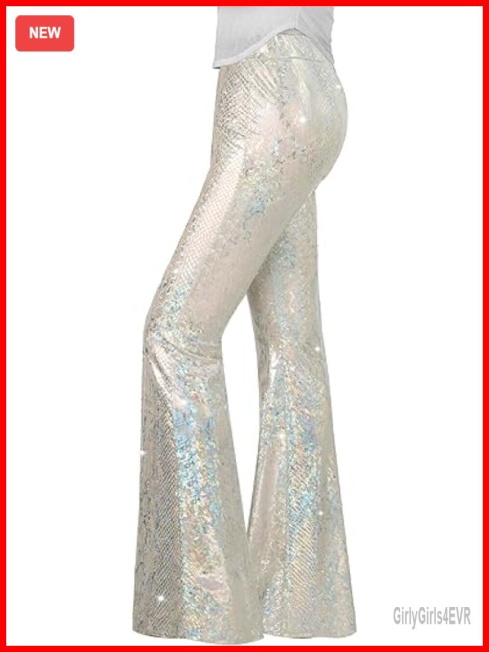 Sequin Flare Pants High Waisted Bell Bottoms Leggings Party Disco Club